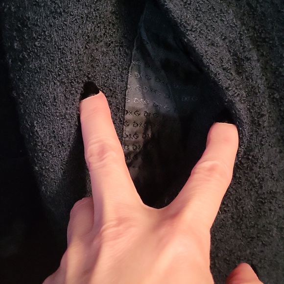 Vintage D & G Green Coat Faur Fur Trim - Picture 4 of 8